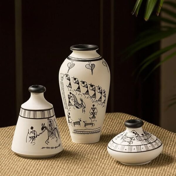 Handcrafted Tribal Art Decorative Vase Set