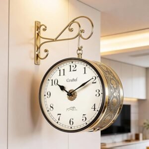 vintage clock Vintage Double Sided Hanging Wall Clock