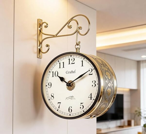 Vintage Double Sided Hanging Wall Clock