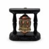 Handcrafted Tabletop & Wall-Mount Tibetan Prayer Wheel in Carved Wooden Frame (Ashtamangala Motifs)