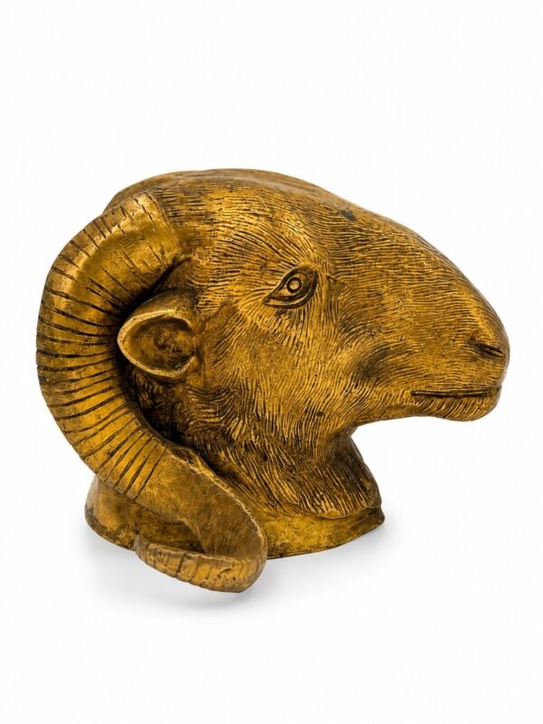 Antique Roots Exclusive Brass Ram Head Sculpture