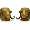 Antique Roots Exclusive Brass Ram Head Sculpture
