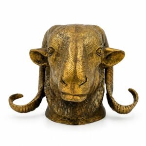 Antique Roots Exclusive Brass Ram Head Sculpture