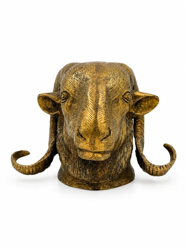 Antique Roots Exclusive Brass Ram Head Sculpture