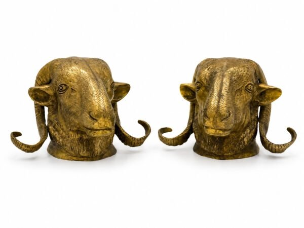 Antique Roots Exclusive Brass Ram Head Sculpture