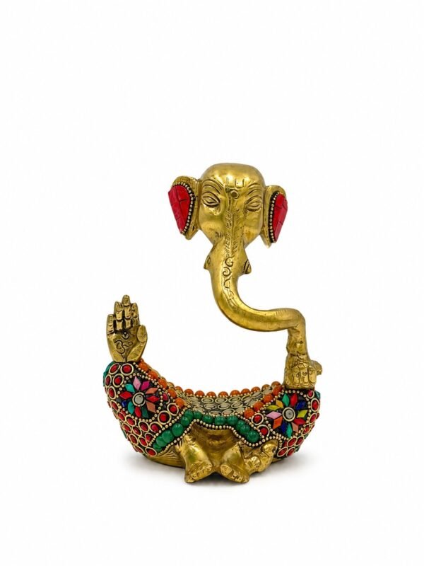 Handcrafted Brass Lord Ganesha Decorative Bowl Sculpture