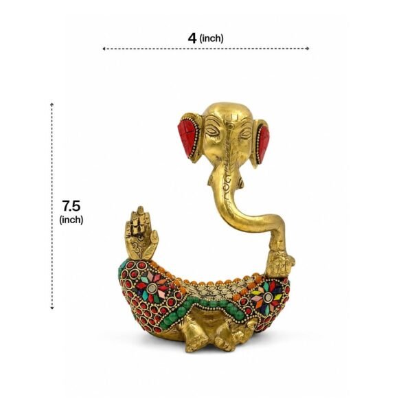 Handcrafted Brass Lord Ganesha Decorative Bowl Sculpture