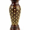 Royal Heritage Wooden Floor Vase with Brass Floral Embellishments