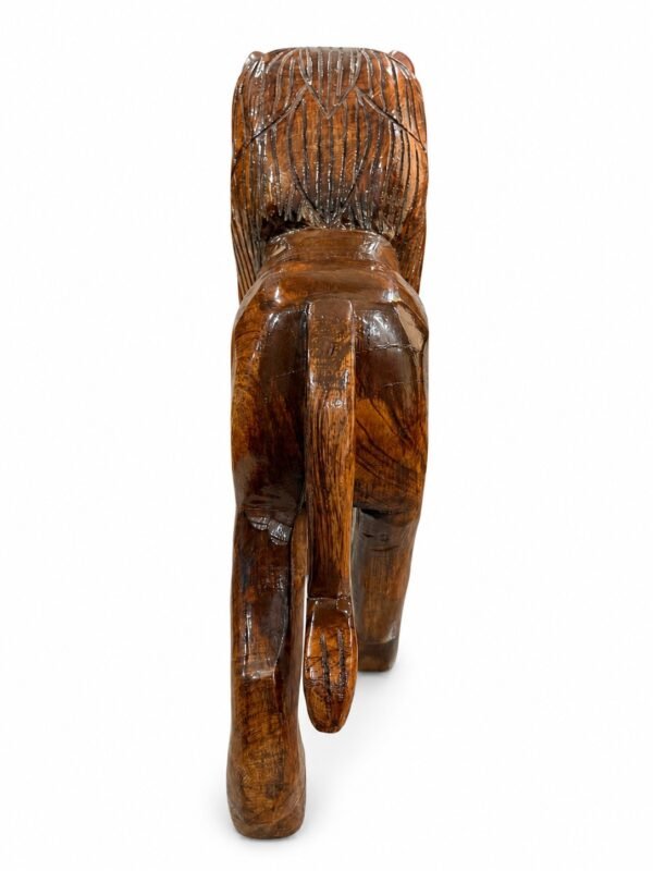 Handcrafted Wooden Lion Sculpture