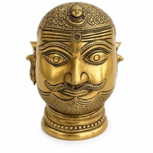 Royal Guardian Brass Head Sculpture