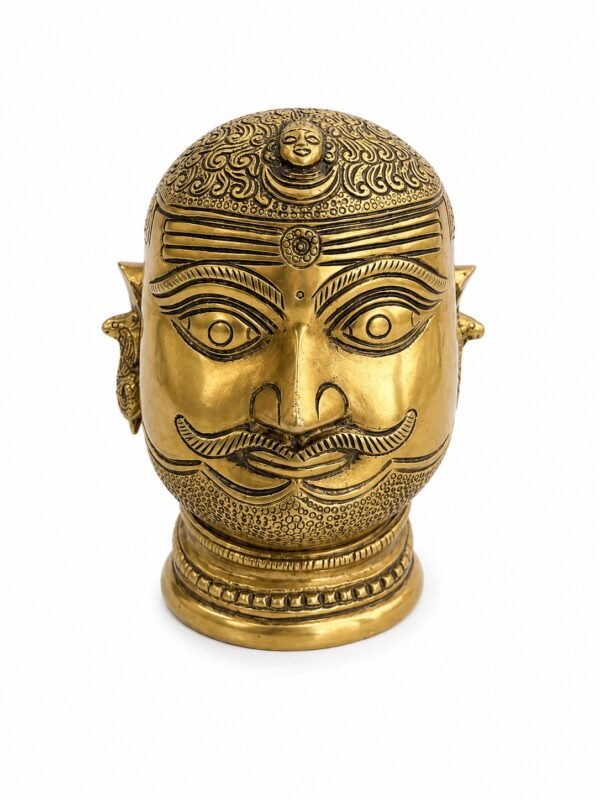 Royal Guardian Brass Head Sculpture