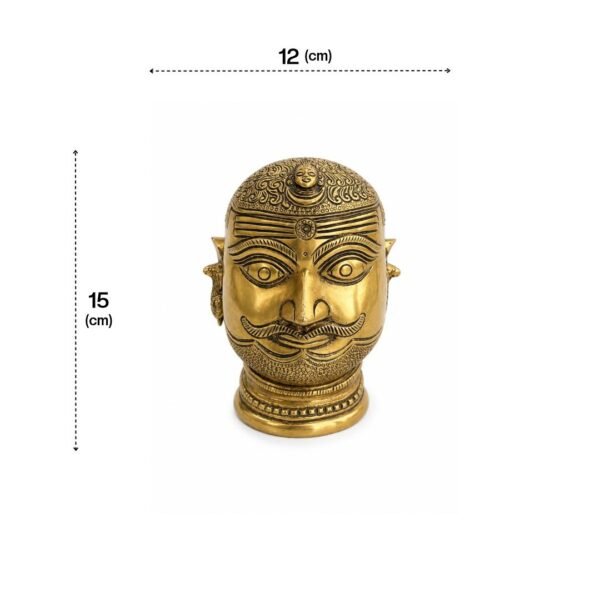 Royal Guardian Brass Head Sculpture