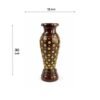 Royal Heritage Wooden Floor Vase with Brass Floral Embellishments